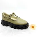 Classic Height Increasing 100% Genuine Leather Mary Jane for Women Fashion Trend Hard-Wearing Anti-Slip for Summer Spring