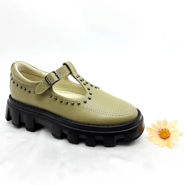 Classic Height Increasing 100% Genuine Leather Mary Jane for Women Fashion Trend Hard-Wearing Anti-Slip for Summer Spring - Image 4
