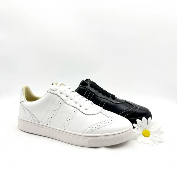 Fashion Trend 100% Genuine Leather Breathable Classic Leisure Sneakers for Women - Image 2
