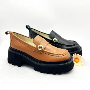 New Trend Fashion British Design Comfortable Rubber Sole  Women Leather Loafer Shoes