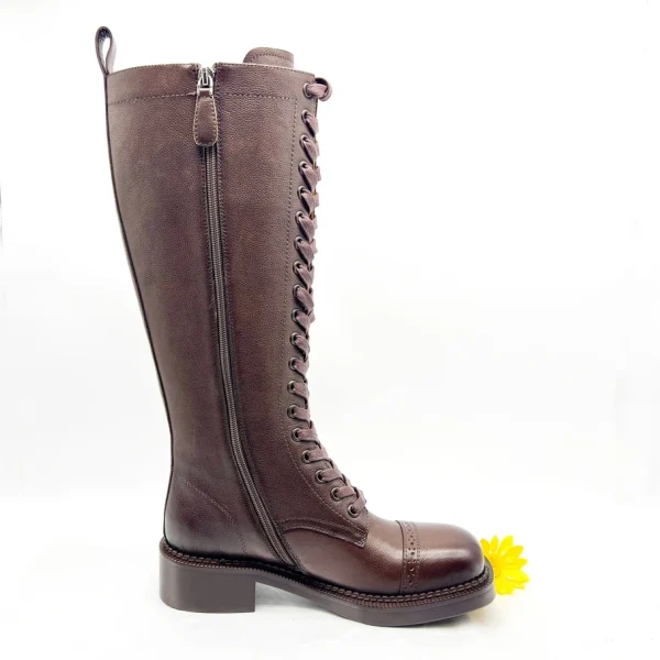 High-end Fashion Trend 100% Genuine Leather Professional Leather Boots for Ladies - Image 4