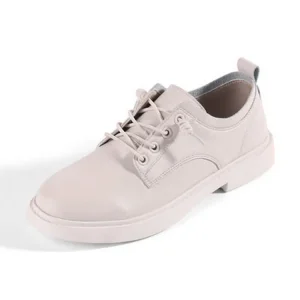 100% Genuine Leather Running Sports Lace-up Loafers Women Sock Sneakers