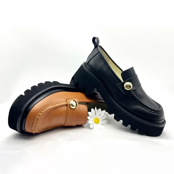 New Trend Fashion British Design Comfortable Rubber Sole  Women Leather Loafer Shoes - Image 2