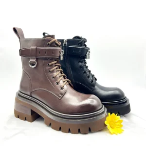 High-end New Style Fashion High Quality Professional Casual Leather Lace-up Boots for Ladies