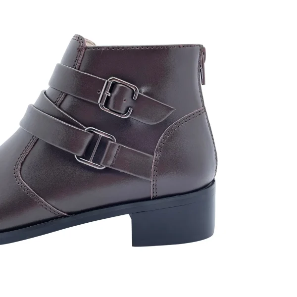 Best-selling 100% Genuine Leather Zipper-up Leather Boots for Women - Image 3
