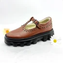 Classic Height Increasing 100% Genuine Leather Mary Jane for Women Fashion Trend Hard-Wearing Anti-Slip for Summer Spring
